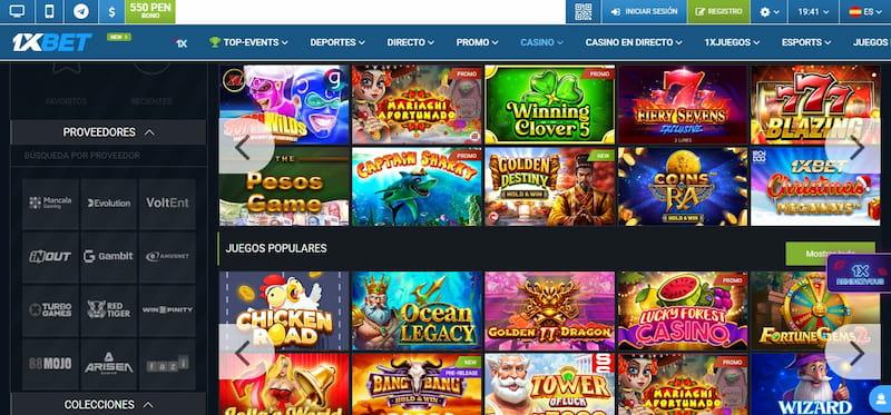 Pagina de juegos de casino en 1xbet