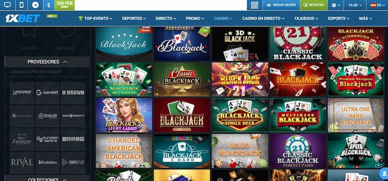 1xBet - Guia completa blackjack Perú 2025