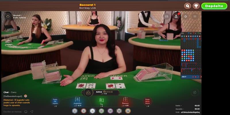 Juego de baccarat en vivo
