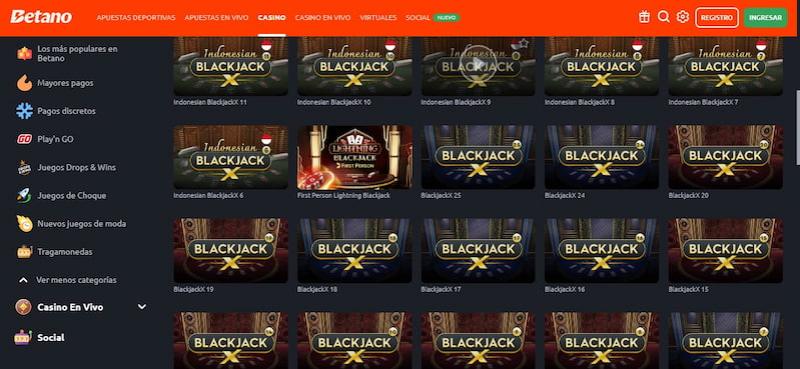 Betano - Guia completa blackjack Perú 2025