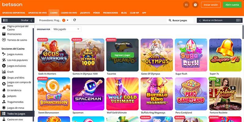 Slots de Pragmatic Play en Betsson