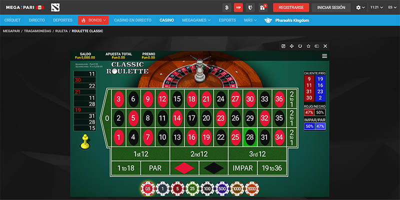 Blackjack en Megapari