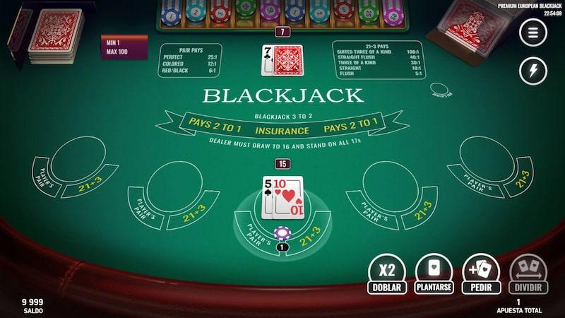 Blackjack europeo - Guia completa blackjack Perú 2025