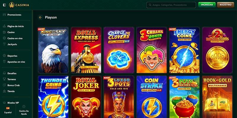 Juegos de Playson en Casinia