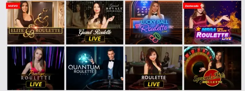 Página de ruleta en vivo en Dafabet