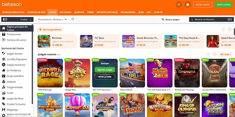 Juegos en Betsson
