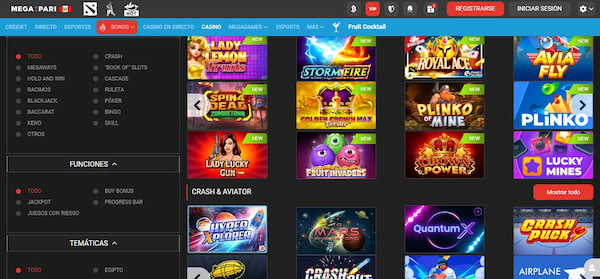 Megapari - Juegos de casino gratis Perú