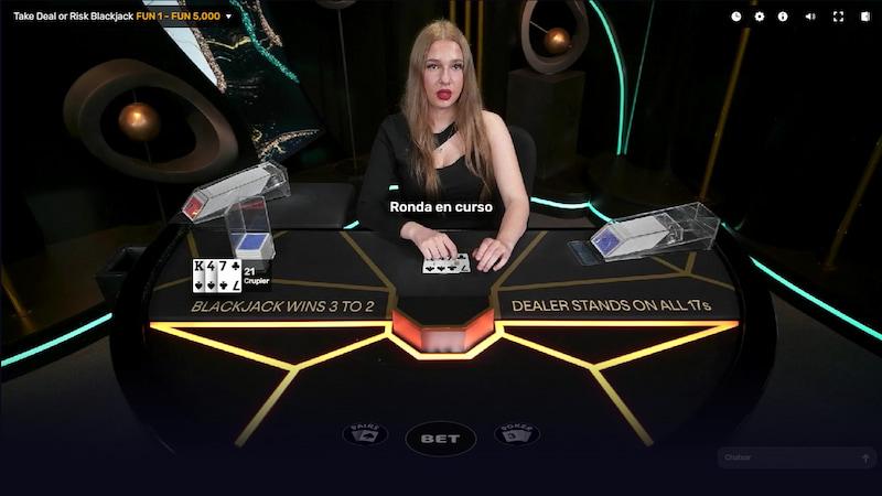 Juego de blackjack en vivo