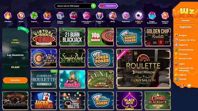 Ruleta en Wazamba