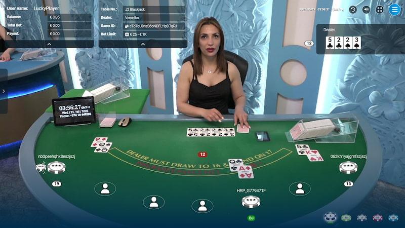 Juego de blackjack en vivo