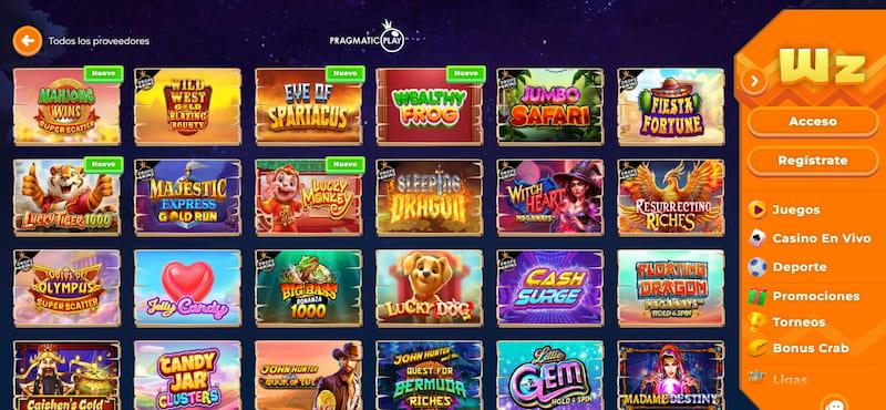 Juegos de Pragmatic Play en Wazamba