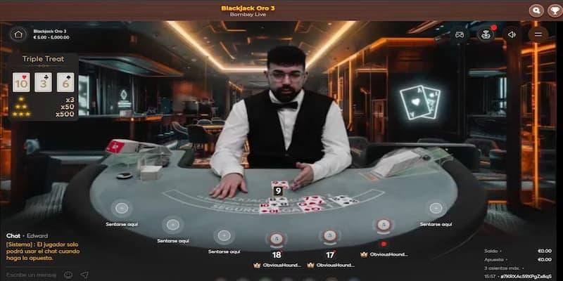 Juego de Blackjack en vivo