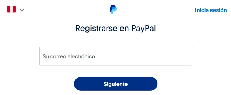 Registro en paypal